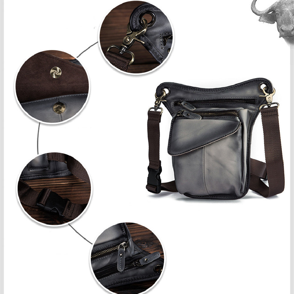 Stylish Top Layer Oil Wax Leather Waist Bag from Bags, Shoes & More. Showcasing durable leather construction, secure zippers, and practical compartments for versatile storage.