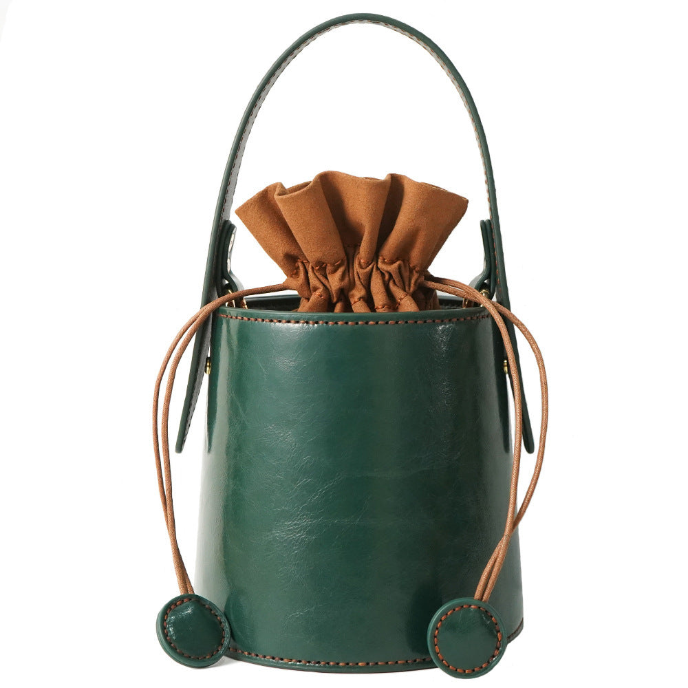 Girlfriend Gift Leather Women's Handmade Leather Bucket Bag - Health Rise Base