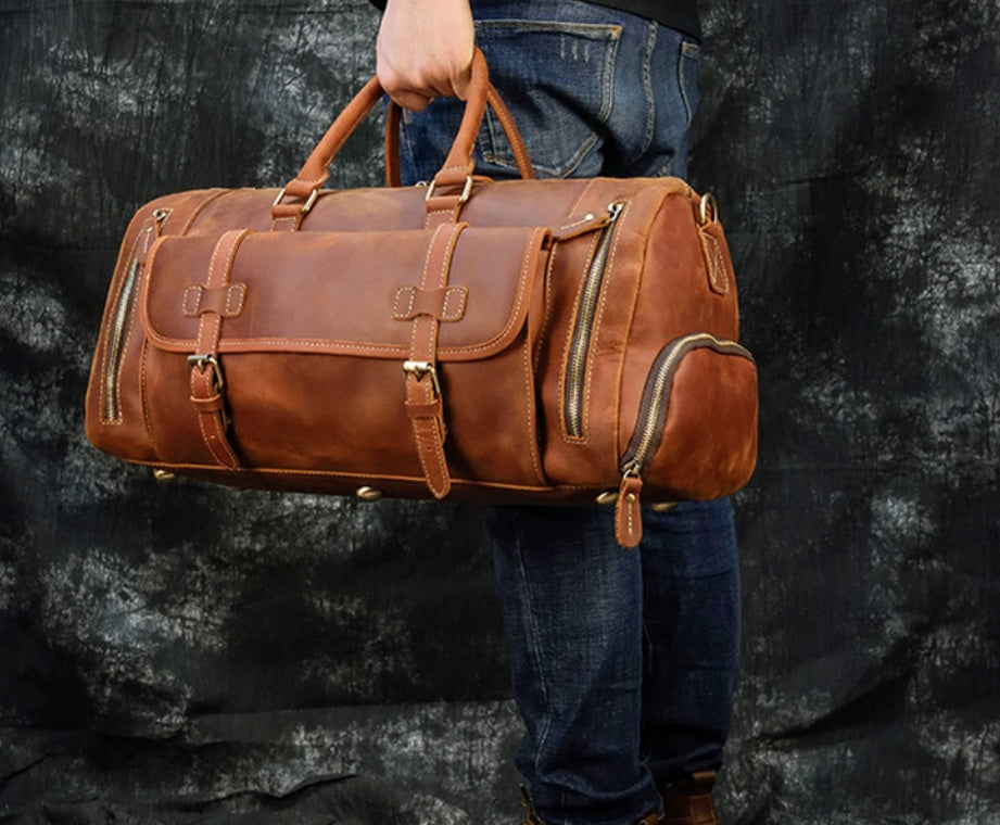 Rugged Retro Leather Men's Travel Bag by Bags, Shoes & More