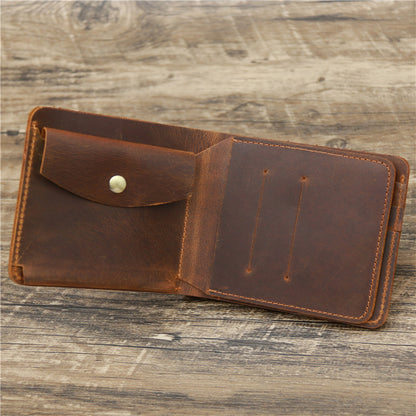 Rustic Leather Men's Wallet
A compact and stylish leather wallet with multiple card slots, designed for the modern man's needs.