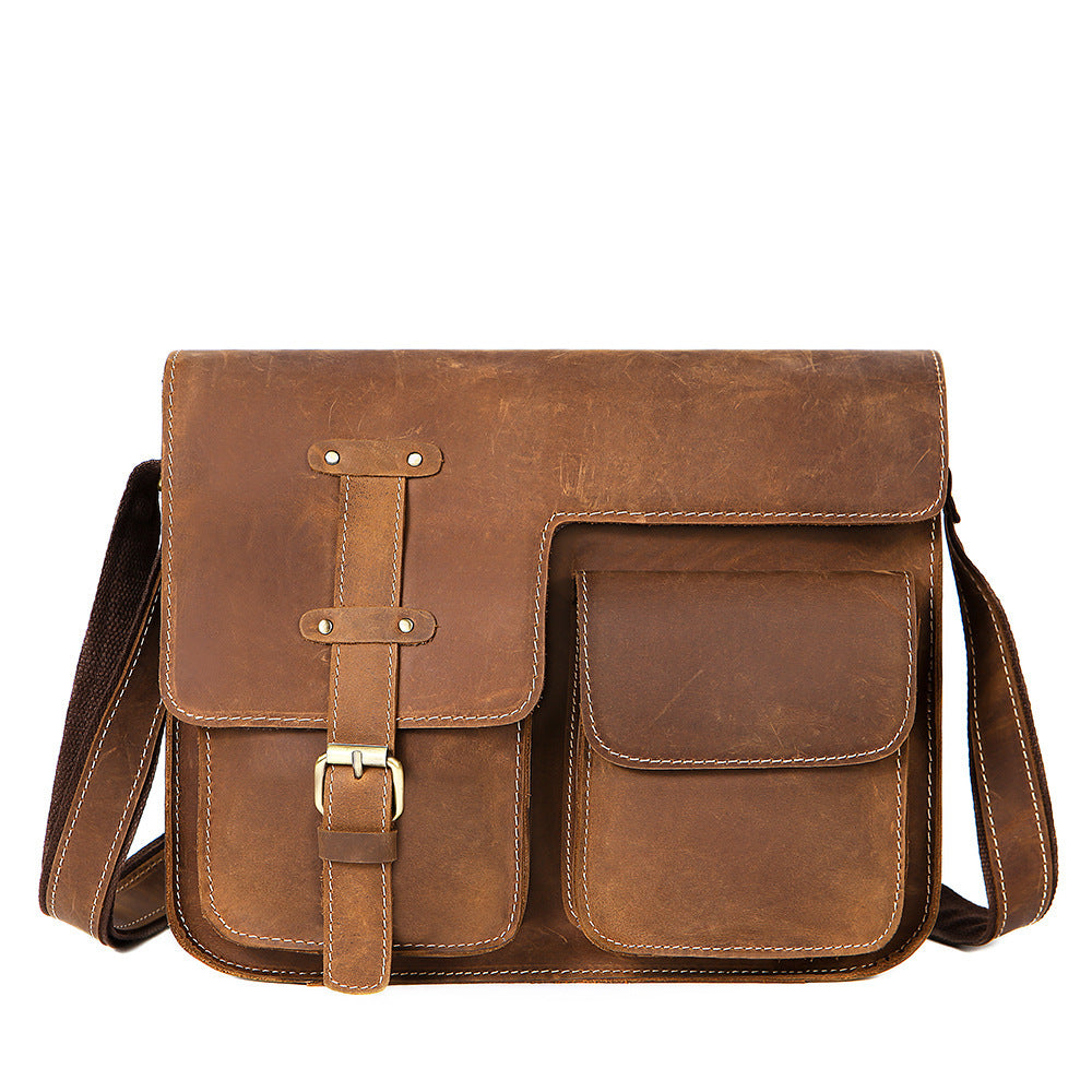 Men's Horizontal Shoulder Messenger Bag Leather Men's Bag - Health Rise Base