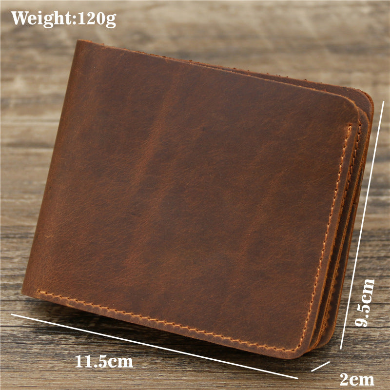 Compact Men's Leather Wallet
Stylish brown leather wallet with compact design, perfect for carrying cards and cash.