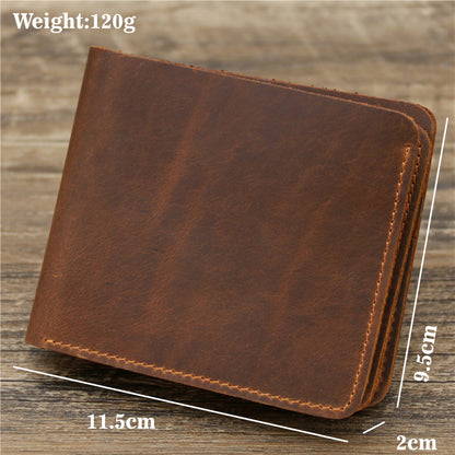 Compact Men's Leather Wallet
Stylish brown leather wallet with compact design, perfect for carrying cards and cash.