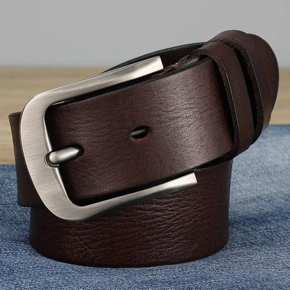 Men's Genuine Leather Belt with Needle Buckle, Top Layer Cowhide - Health Rise Base