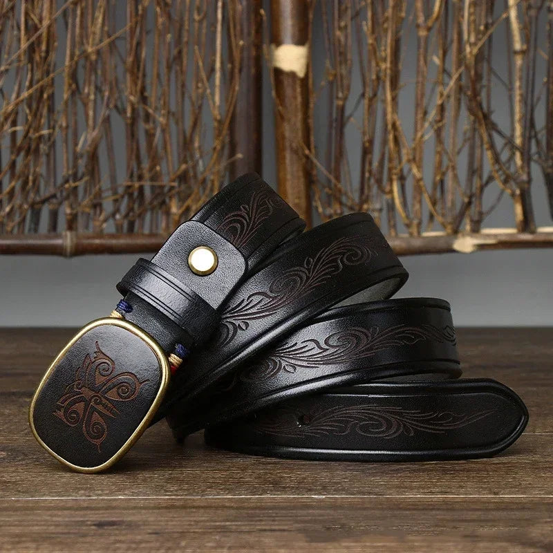 Premium Genuine Cowhide Leather Belt for Men - Health Rise Base