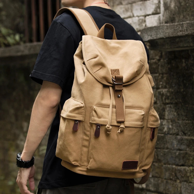 Vintage Canvas Backpack Large Capacity 15.6inch Laptop Casual Bag - Health Rise Base