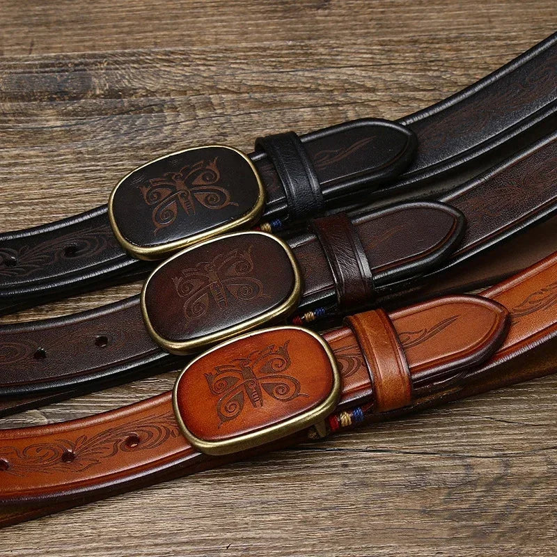 Premium Genuine Cowhide Leather Belt for Men - Health Rise Base