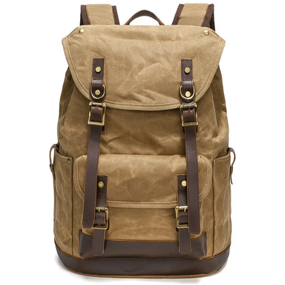 Retro Oil Wax Canvas Waterproof Backpack - Health Rise Base