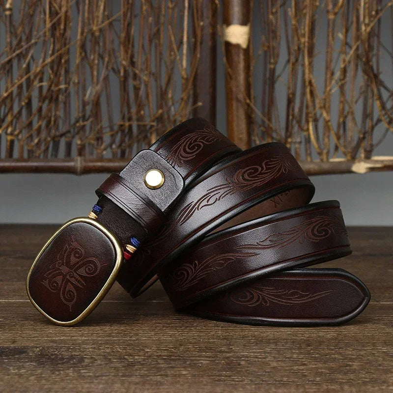 Premium Genuine Cowhide Leather Belt for Men - Health Rise Base