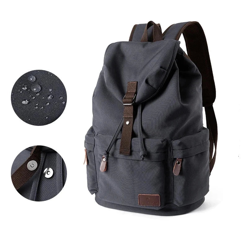 Vintage Canvas Backpack Large Capacity 15.6inch Laptop Casual Bag - Health Rise Base