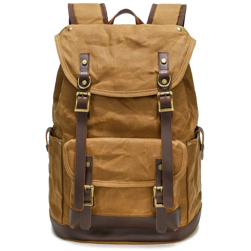 Retro Oil Wax Canvas Waterproof Backpack - Health Rise Base