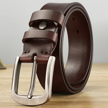 Men's Genuine Leather Belt with Needle Buckle, Top Layer Cowhide - Health Rise Base