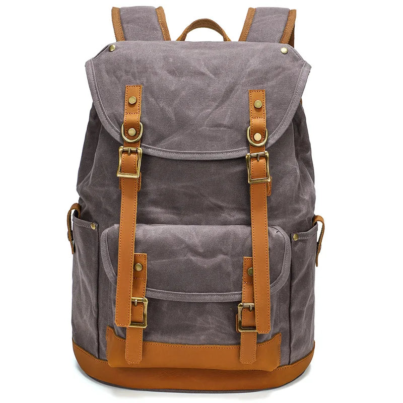 Retro Oil Wax Canvas Waterproof Backpack - Health Rise Base