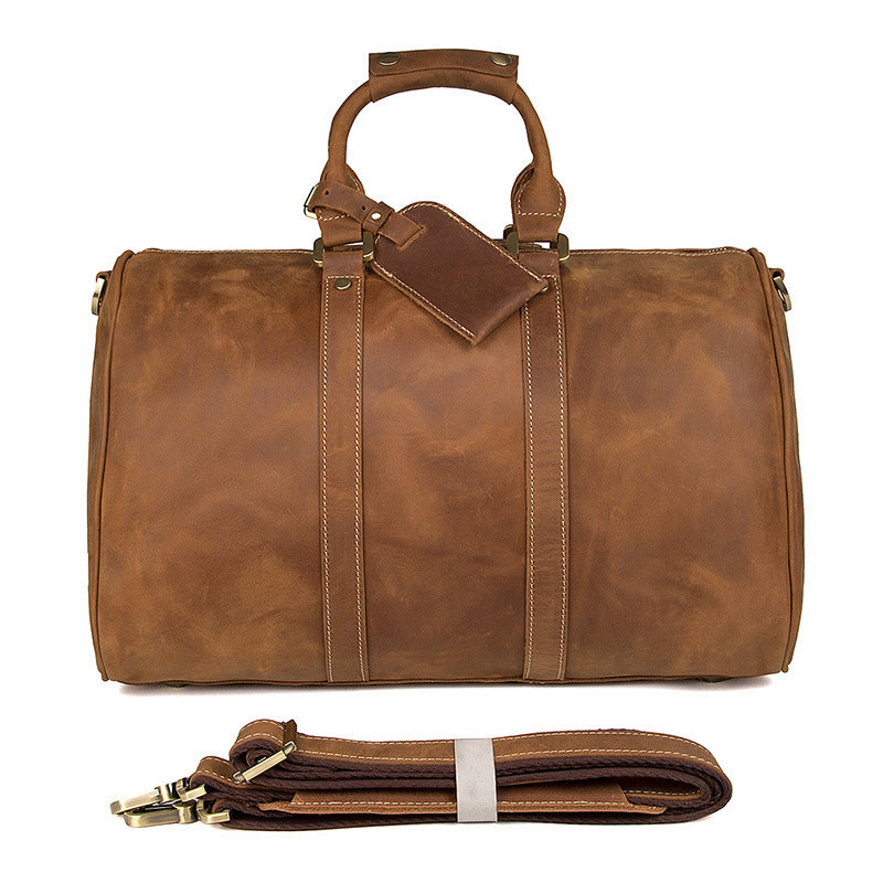 Vintage Distressed Men's Leather Travel Luggage Bag
Handcrafted from high-quality, durable leather, this vintage-inspired travel bag from Bags, Shoes & More offers both style and functionality for the modern adventurer.